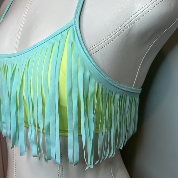 PINK by Victoria’s Secret Fringe Halter Bikini Top Swimsuit medium - Picture 4 of 9